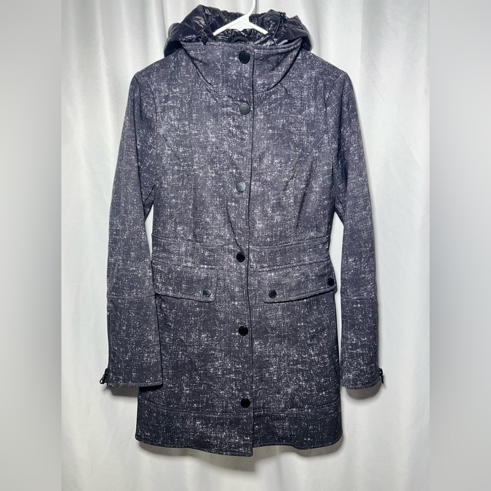 Guess Black & White Hooded Jacket | XS
